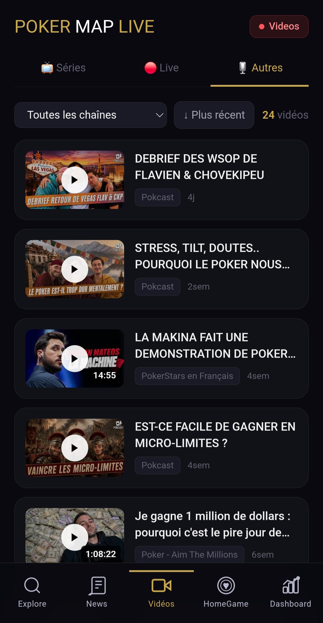 Podcasts et vidéos stratégie sur PokerMapLive